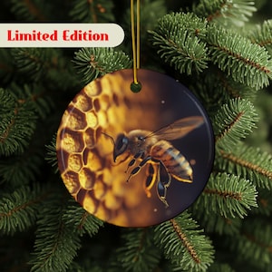 Beehive Ornament, Limited Edition, Honey Bee Ceramic Ornament, Beekeeper Gift, Nature Gift, Perfect for Christmas, Nature Lovers, Home Décor