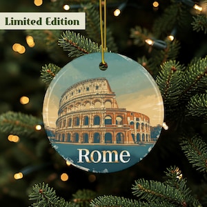 Rome Ornament, Rome Gift, Travel Gift, Italy, Vacation Souvenir, Rome Souvenir, Roman Colosseum, Gift Ornament, Stocking Stuffer, Ceramic