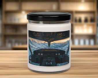 Pilot Candle, Aviation Gifts, Gift For Pilot, Pilot Gifts For Men, New Pilot Gift, 9oz Soy Candle, Cockpit Cotton Breeze Scent