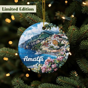 Amalfi Ornament, Italian Gift, Amalfi Coast Gift, Amalfi Décor, Italy Themed Gift, Italy Travel Gift, Italy Themed Décor, Quality Ceramic