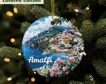 Amalfi ornament, Italiaans cadeau, cadeau Amalfikust, Amalfi decor, Italië themacadeau, Italië reiscadeau, Italië thema decor, kwaliteit keramiek