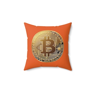 Crypto Pillow, Bitcoin Pillow, Bitcoin Gift, Crypto Gift, Crypto Merch, Cryptocurrency Gift, Cryptocurrency, Bitcoin, Decorative Pillows