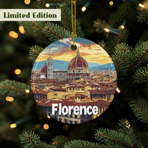 Florence Ornament, Florence Italy Ornament, Florence Souvenir Ornament, Florence Travel Ornament, Italy gift, Travel Keepsake, Ceramic