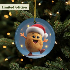 Kartoffel Ornament, Kartoffel-Liebhaber-Geschenk, lustiges Gemüse, Kartoffel-Dekoration, Spud-Geschenk, weißer Elefant-Geschenk, hochwertige Keramik