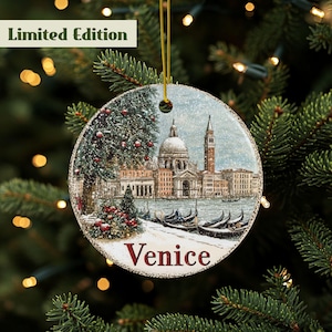 Venice Ornament, Venice Italy Gift, Travel Ornament, Italy Ornament, Europe Ornament, Italy Travel Gift, Christmas in Europe, Ceramic