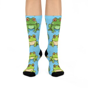 Frog Socks, Frog Lover Gift, Frog Lover Socks, Funny Socks, Animal Socks, Comfy Socks, Novelty Socks, Fun Socks, Frog, Cushioned Crew Socks