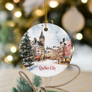 Quebec Ornament, Quebec City Ornament, Quebec Christmas, Canada Vacation, Vacation Ornament, Travel Gift, Canadian Christmas, Christmas Gift