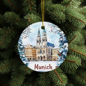 Munich Christmas Ornament, Munich Ornament, Munich, Vacation Ornament, European Vacation, Travel Gift, Munich Christmas, Germany Ornament