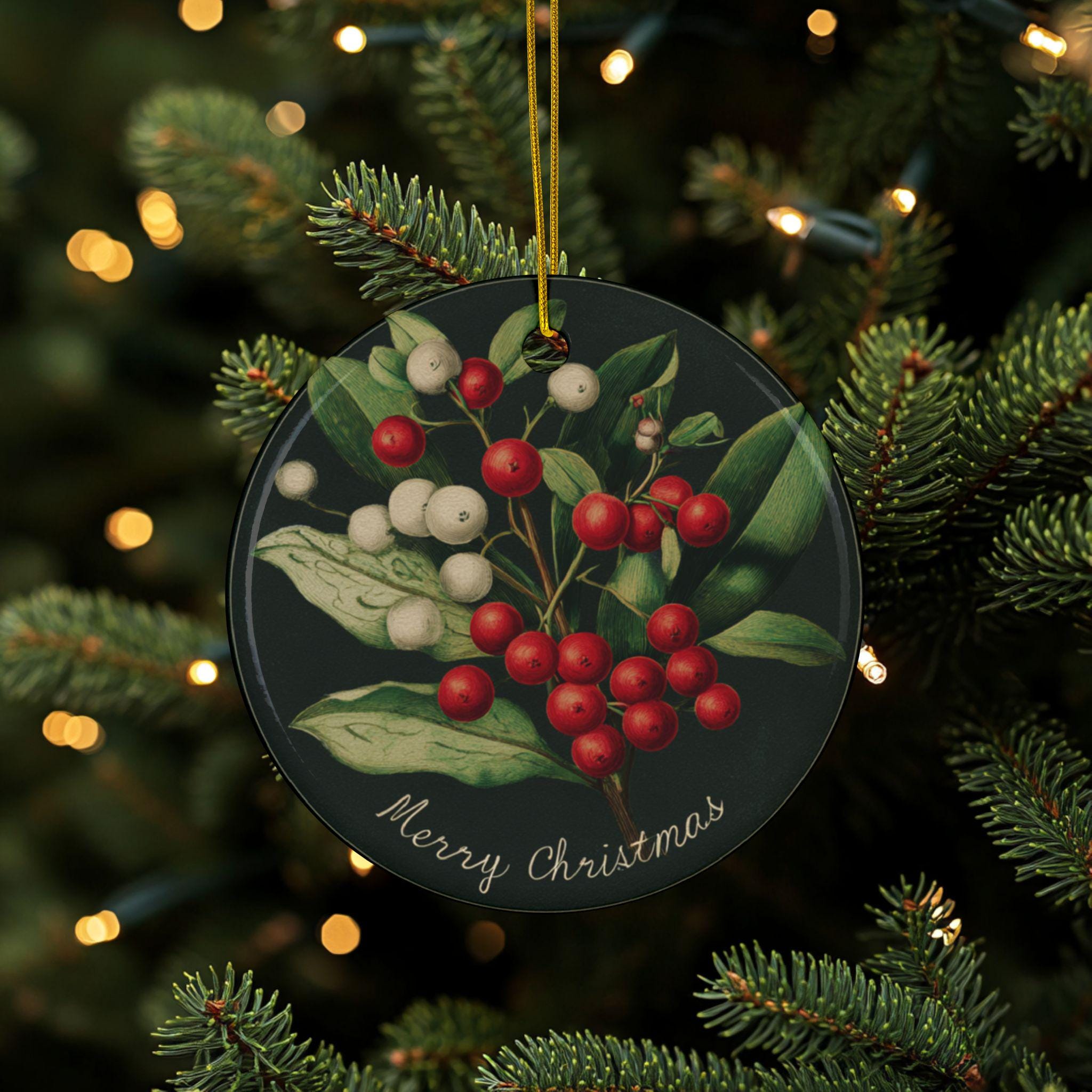 Mistletoe Ornament, Red Berry Mistletoe, Holiday Décor Gift