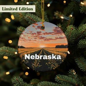 Nebraska Ornament, Nebraska Home Ornament, Nebraska Tree Ornament, Nebraska Décor, Nebraska Gift, State Ornament, Holiday Keepsake
