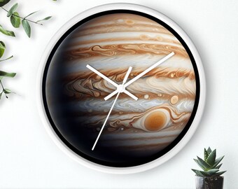 Jupiter Wall Clock, Astronomy Gift, Space Clock, Planet Wall Clock, Space Décor, Unique Wall Clock, Home Wall Décor, Jupiter Clock