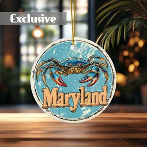 Maryland Ornament, Maryland Décor, Maryland Gifts, Maryland Souvenir, East Coast Ornament, Vacation Ornaments, High Quality Ceramic