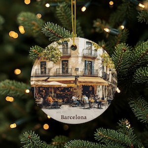 Barcelona Ornament, Spain Ornament, Barcelona Keepsake, Ceramic Travel Gift , Spain Gift Décor, Barcelona Souvenir, Hanging Decoration