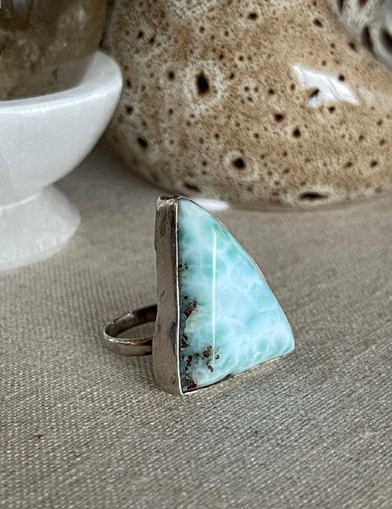 Sterling silver Larimar ring - image 2