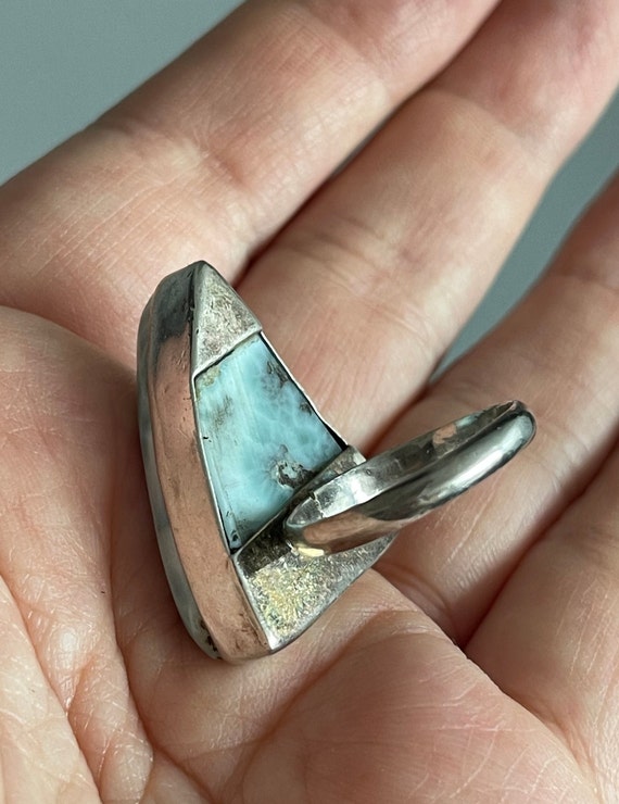 Sterling silver Larimar ring - image 5