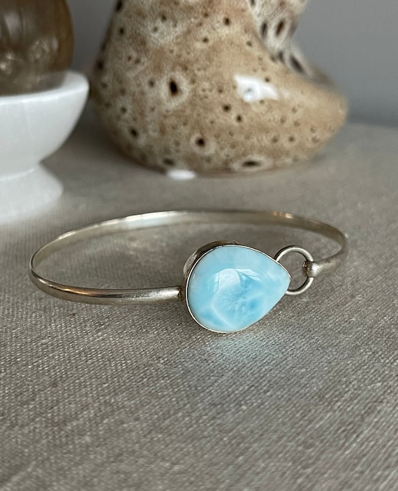 Sterling silver Larimar bangle - image 1