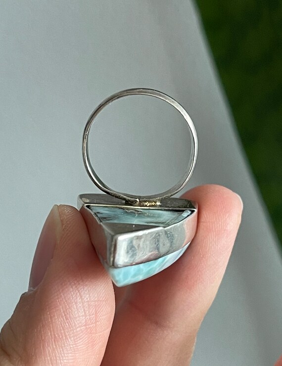 Sterling silver Larimar ring - image 9
