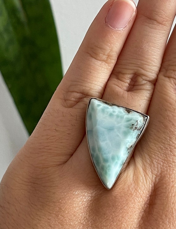 Sterling silver Larimar ring - image 7