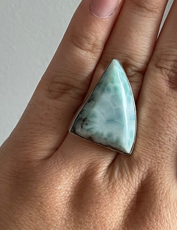 Sterling silver Larimar ring - image 8