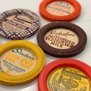 Vintage Milk Caps,Juice Caps,Vintage Ephemera,Junk Journal,collage,Paper Crafts,Altered Art,Vintage advertising,milk caps,milk lids