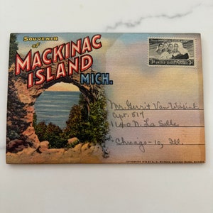 Vintage Fold out Souvenir Postcards,Makinac Island Michigan,Vintage ephemera,vintage travel,travel ephemera,scrapbooking,1930&#39;s