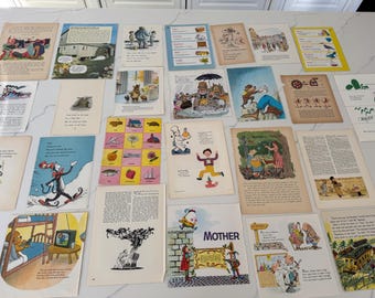 Vintage Children's Book Pages: 25+ Original Illustrations for Scrapbooking