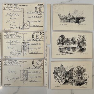 Vintage postcards,1945,found paper,scrapbooking,junk journal,Vintage ephemera,Vintage Postcards,vintage paper,carte postale,handwritten note