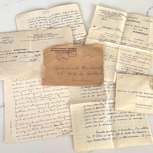 Vintage French Ephemera Lot: Aged Letters, Envelopes for Junk Journals