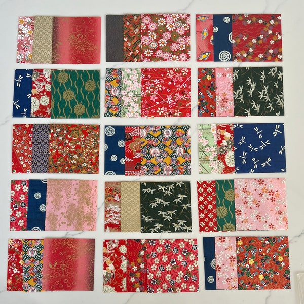 Origami Paper,Washi Paper,Chiyogami Paper,4x4,45 pieces,paper ephemera,origami supplies,Japanese paper,decoupage,scrapbook paper,paper craft