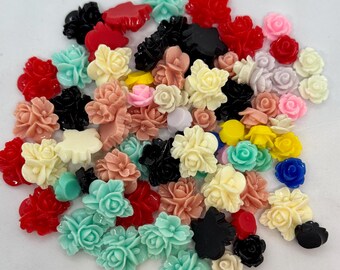 Resin Rose Cabochons: Carved Floral Embellishments for DIY Jewelry Making