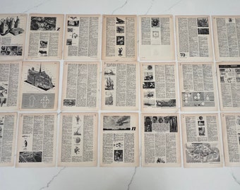 Vintage French Dictionary Pages: 1968 Book Ephemera, 20 Pcs