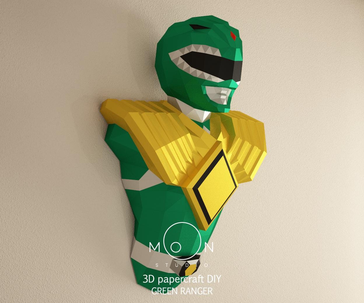 Green Ranger, DIY, Papercraft, PDF, Svg, Dxf, Low Poly, Cricut, Maker ...