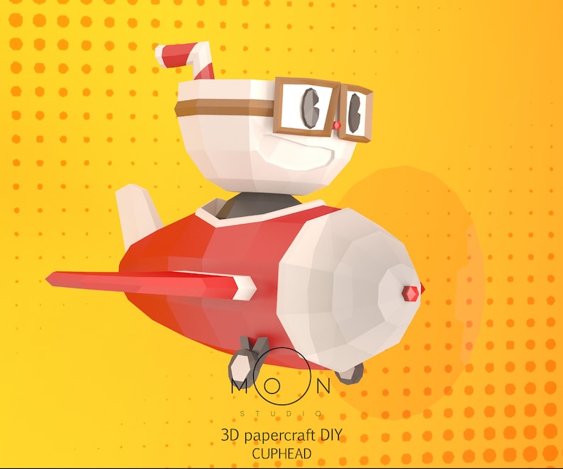 Cuphead, Diy, Papercraft, Low Poly, Dxf, Svg, Paper, 3D Model, Room ...