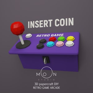 Arcade Neo Geo, Retro Games, Gamer, Retro Consoles, Papercraft, PDF Templates. DIY 3D Model, Low Poly, Pepakura, Craft.