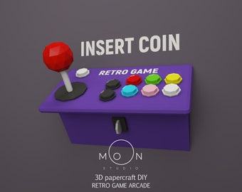Arcade Neo Geo, Retro Games, Gamer, Retro Consoles, Papercraft, PDF Templates. DIY 3D Model, Low Poly, Pepakura, Craft.