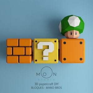 Blocchi, Fai da te, Papercraft, PDF, Svg, Dxf, Low Poly, Modello 3D, Artigianato, Carta, M4r10, Gioco retrò, Nes, Snes, GBA, Gb, Arredamento della camera