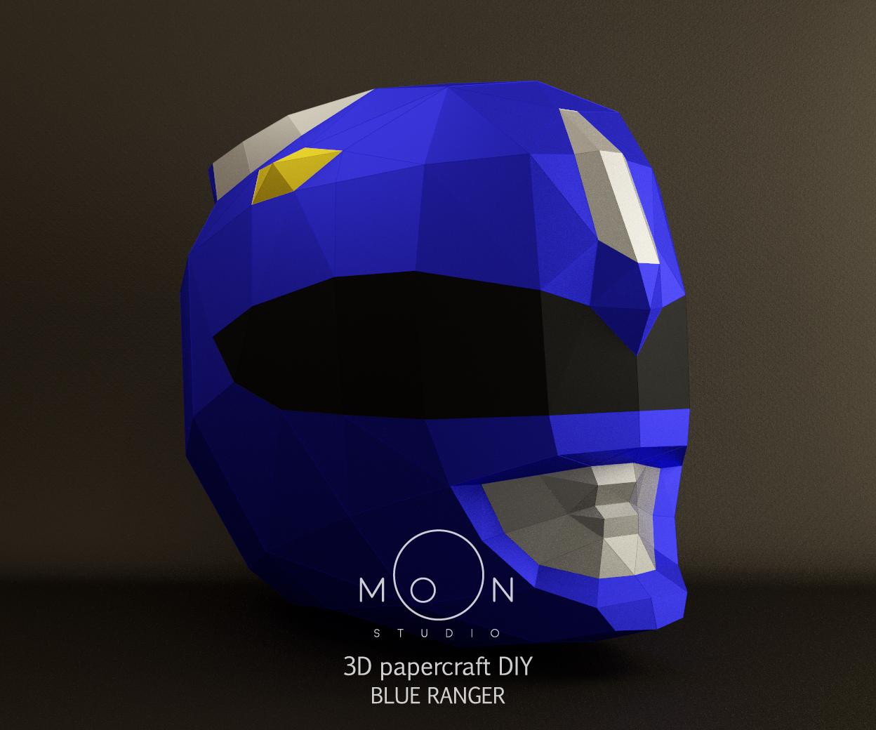 Blue Ranger, DIY, Papercraft, PDF, Svg, Dxf, Low Poly, Cricut, Maker ...