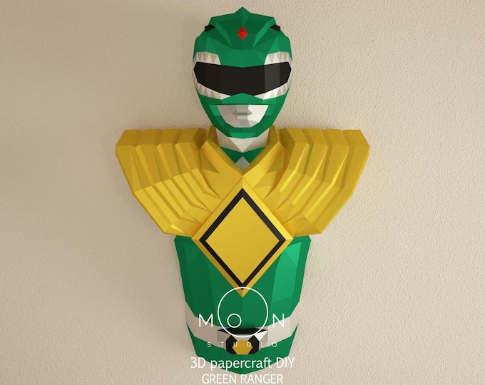Green Ranger, DIY, Papercraft, PDF, Svg, Dxf, Low Poly, Cricut, Maker ...