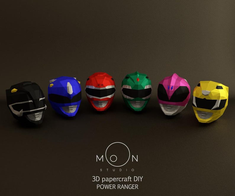 Yellow Ranger, DIY, Papercraft, PDF, Svg, Dxf, Low Poly, Cricut, Maker ...