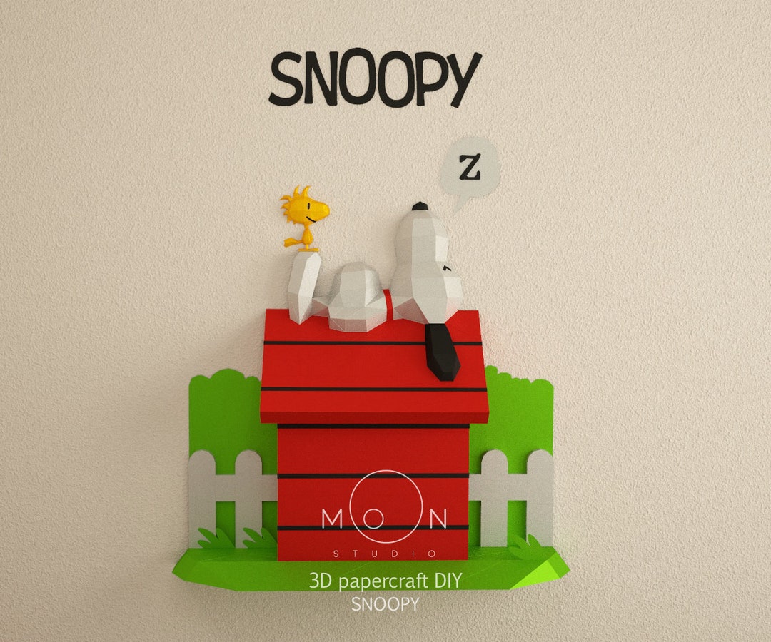 Snoopy, DIY, Papercraft, PDF, Svg, Dxf, Low Poly, 3D Model Snoopy, DIY, Papercraft, PDF, Svg, Dxf, Low Poly, 3D Model