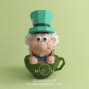 Mad Hatter Candy, DIY, Papercraft, PDF, Svg, Dxf, Low Poly, Cricut, Maker, Cameo, Paper, Sweets, Candy, Wonderland, Moon Studio