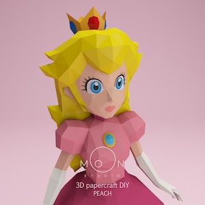 Peach, Princess, DIY, Papercraft, PDF, Svg, Dxf, Low Poly, 3D Model ...