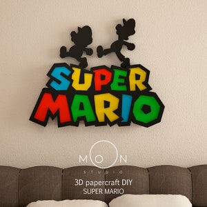 Sup3r M4r10, Fai da te, Papercraft, PDF, Svg, Dxf, Low Poly, Modello 3D, Artigianato, Carta, M4r10, Gioco retrò, Nes, Snes, GBA, Film, Arredamento della camera