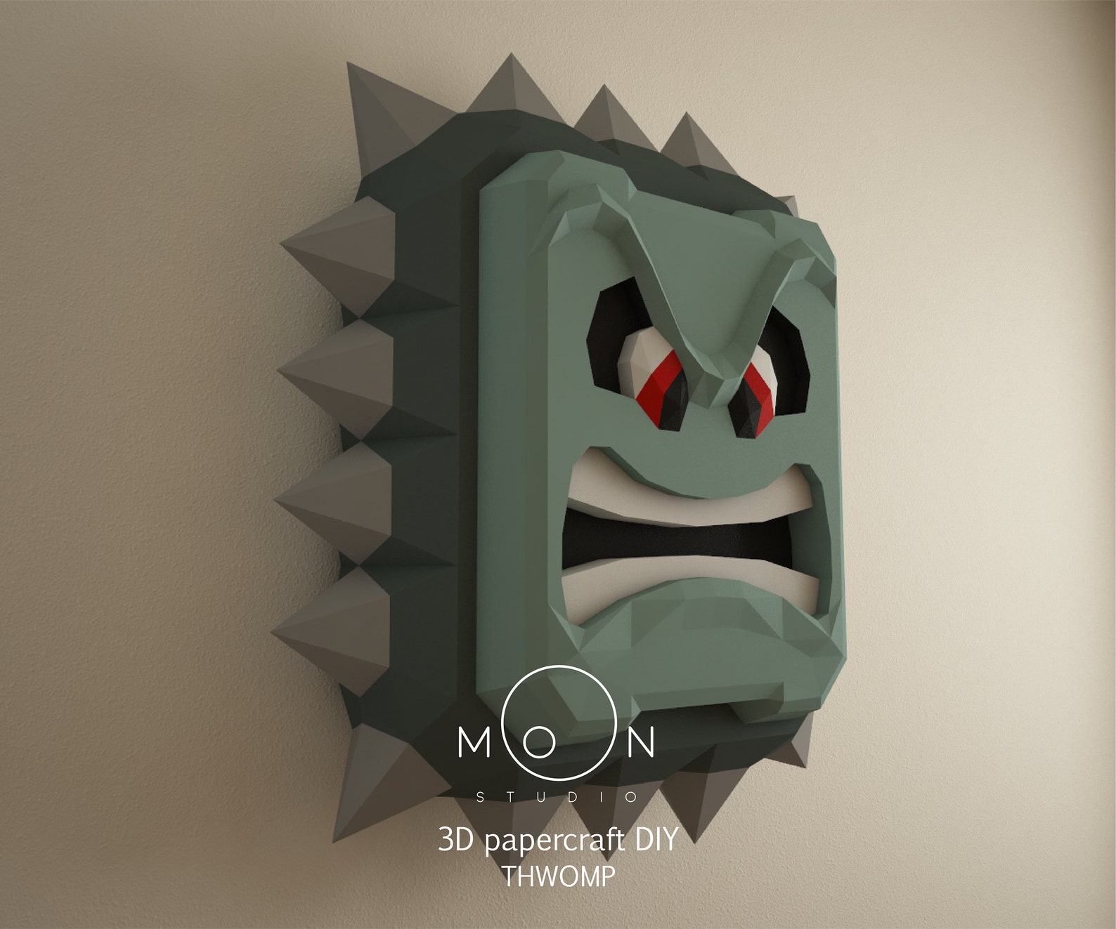 Thwomp, DIY, Papercraft, PDF, Svg, Dxf, Low Poly, 3D Model, Craft ...