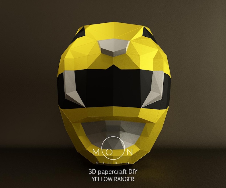 Yellow Ranger, DIY, Papercraft, PDF, Svg, Dxf, Low Poly, Cricut, Maker ...