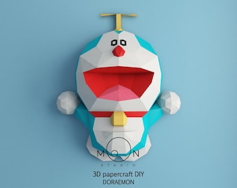ドラえもん、DIY、ペーパークラフト、PDF、SVG、DXF、ローポリ、3D