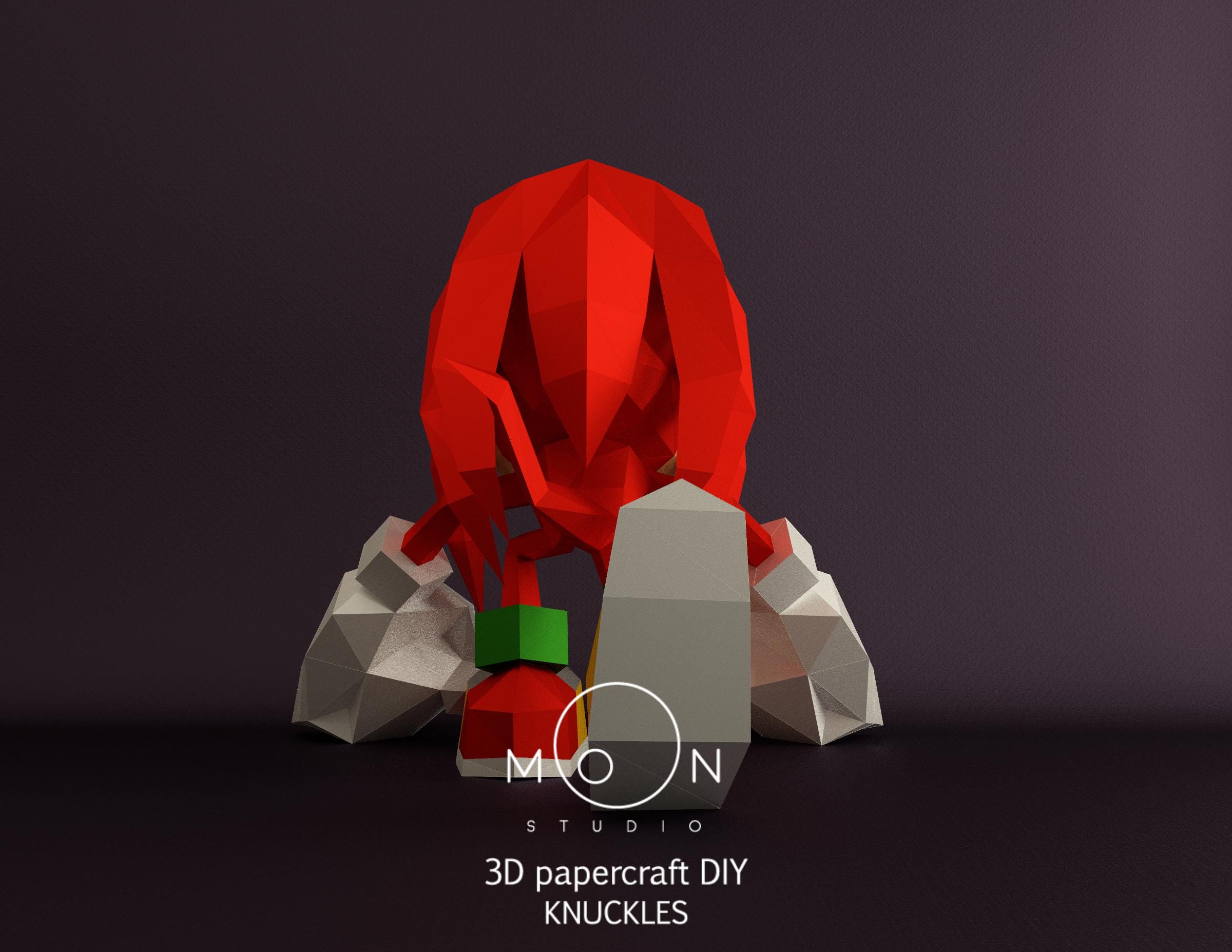 Knuckles, DIY, Papercraft, PDF, Svg, Dxf, Low Poly, Cricut, Maker ...