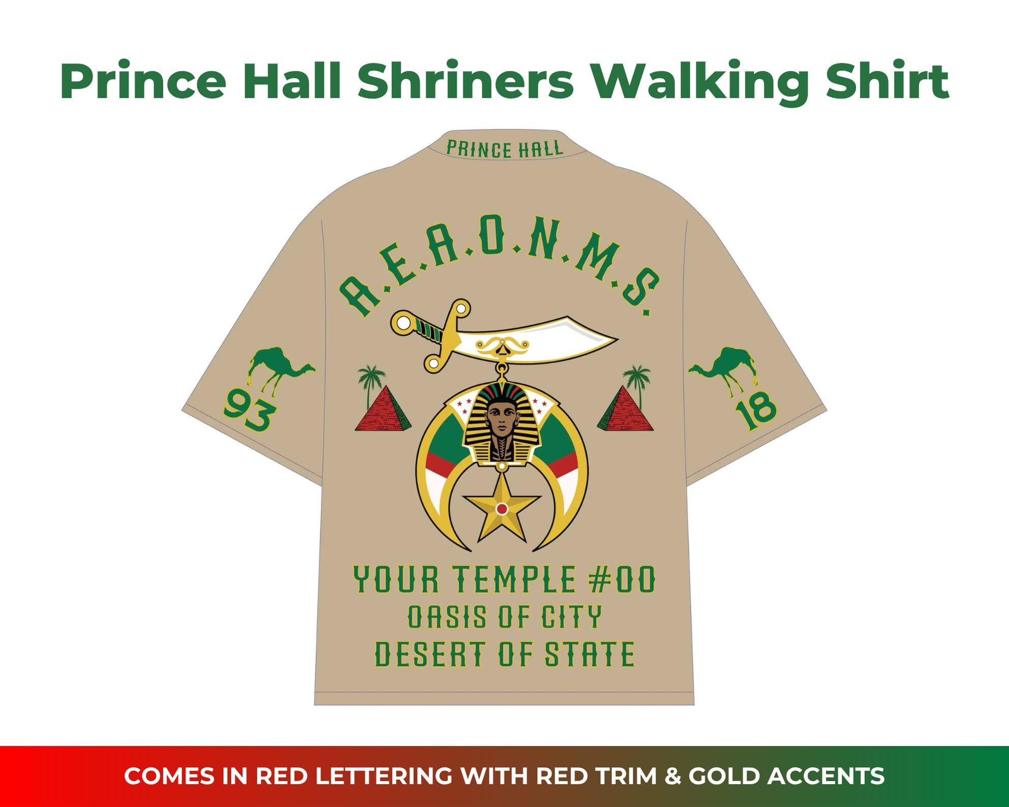 Custom Prince Hall Shriner Walking Shirt: A.E.A.O.N.M.S. Nobles - Etsy