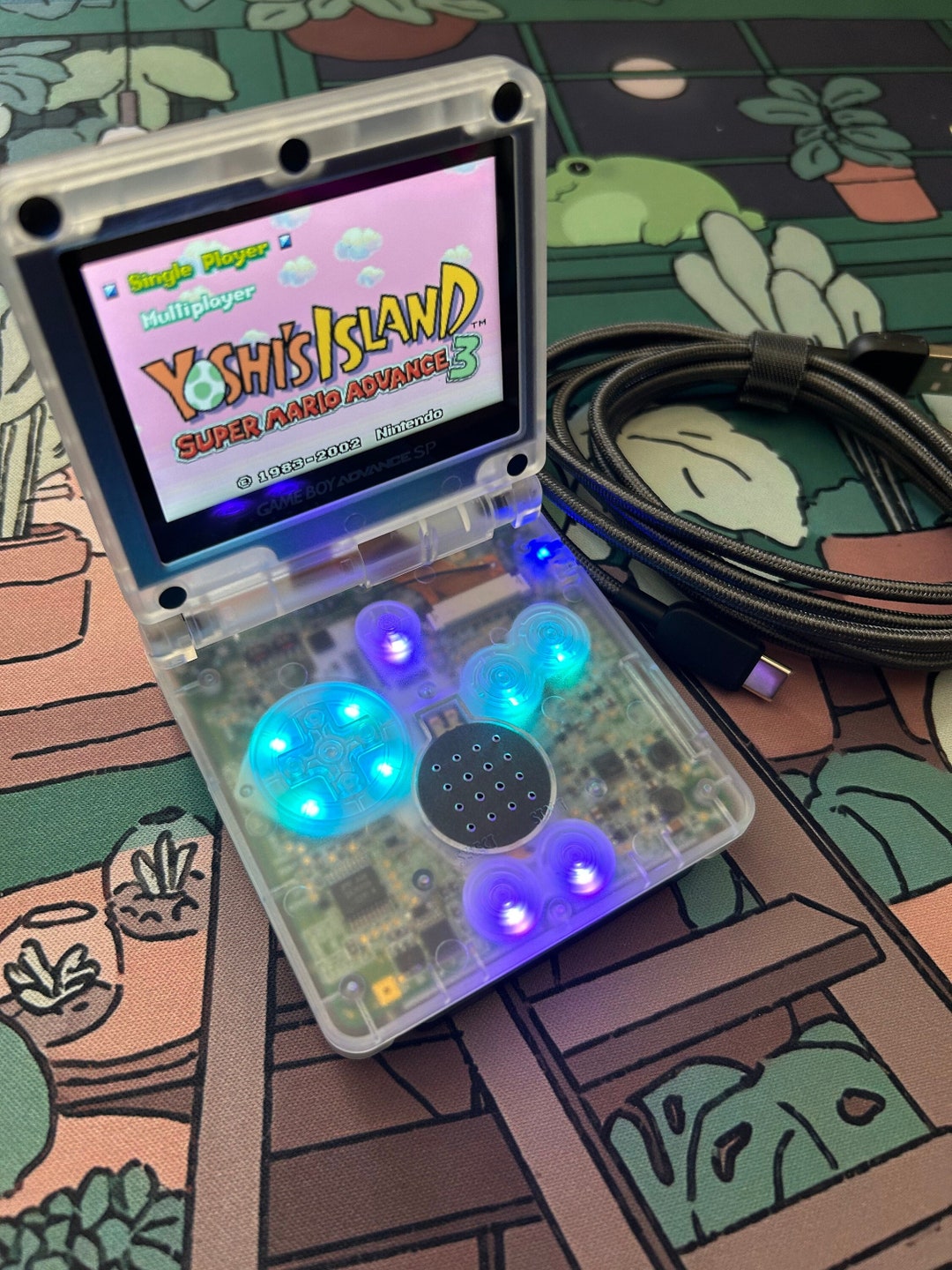 Custom Modded Gameboy Advance SP IPS V5 USBC Led Kit Etsy