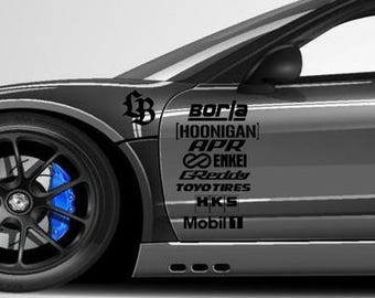 Autosponsor Aufkleber AfterMarket Racing Brand Decals JDM Drift stimmer Turbo Bremse Reifen Räderauspuff Projekt Auto-Enthusiast Mod Abziehbilder